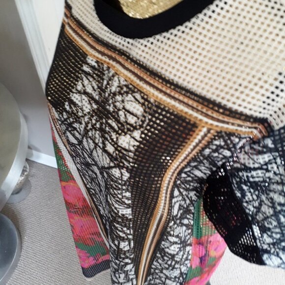 NWOT Clover Canyon floral abstract mesh box dress, XS - Picture 8 of 9